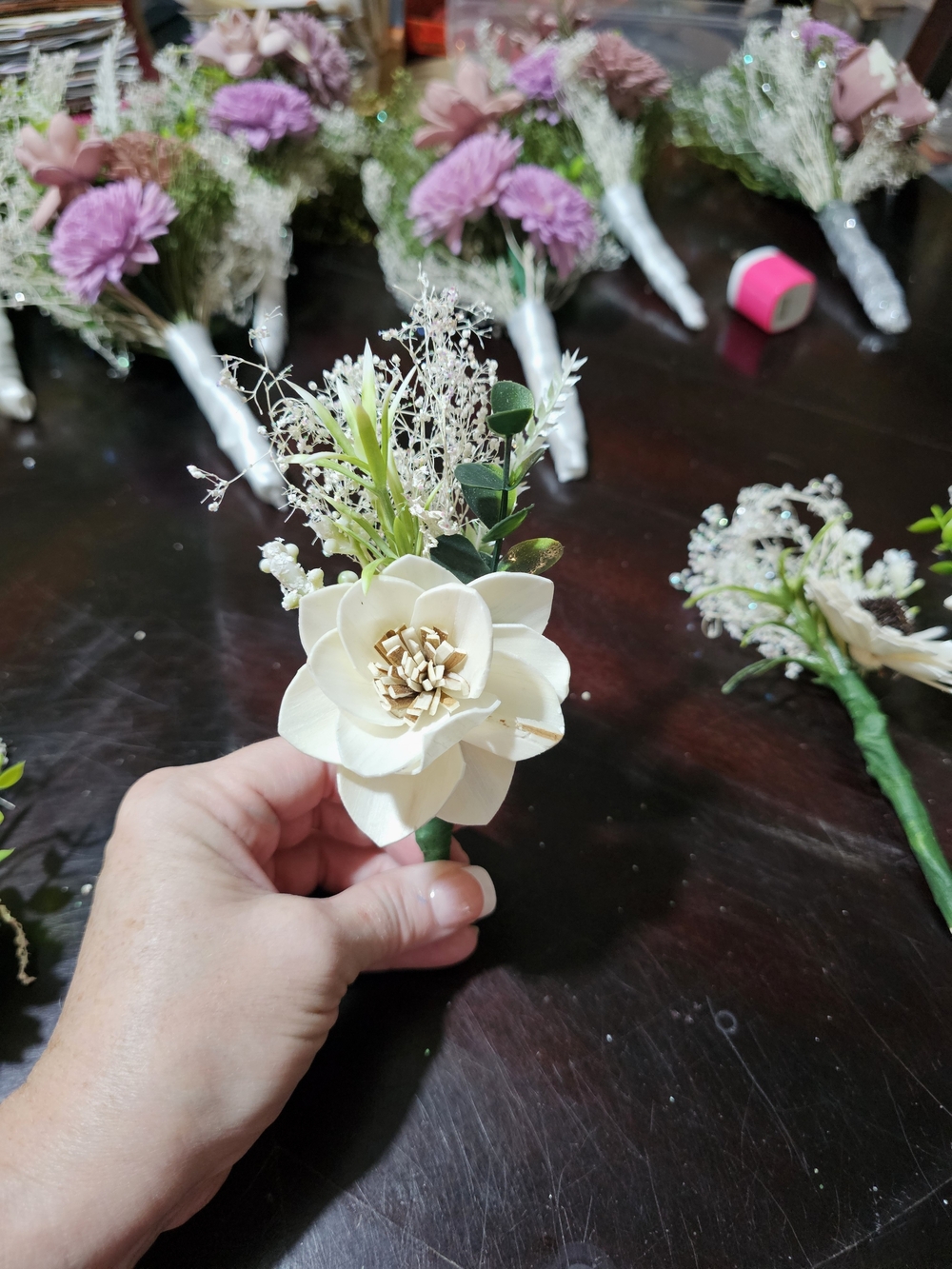 Sola Wood Ivory Floral Boutonniere (4)